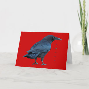 Standing Black Raven Art Collectable Cards