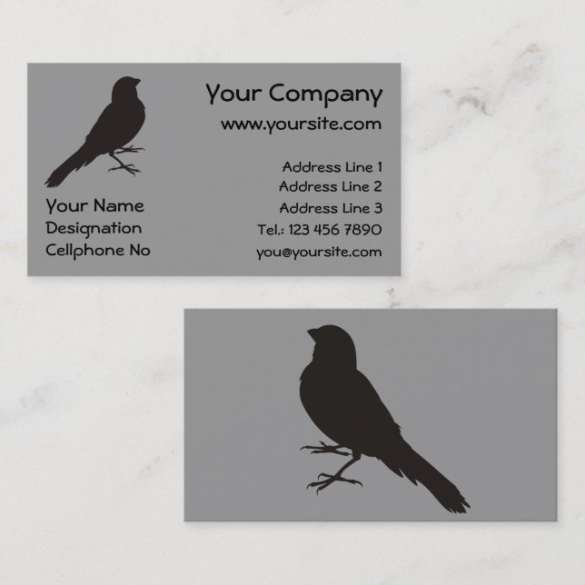 Standing Canary Bird Business Card (Front/Back)