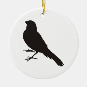 Standing Canary Bird Ceramic Tree Decoration