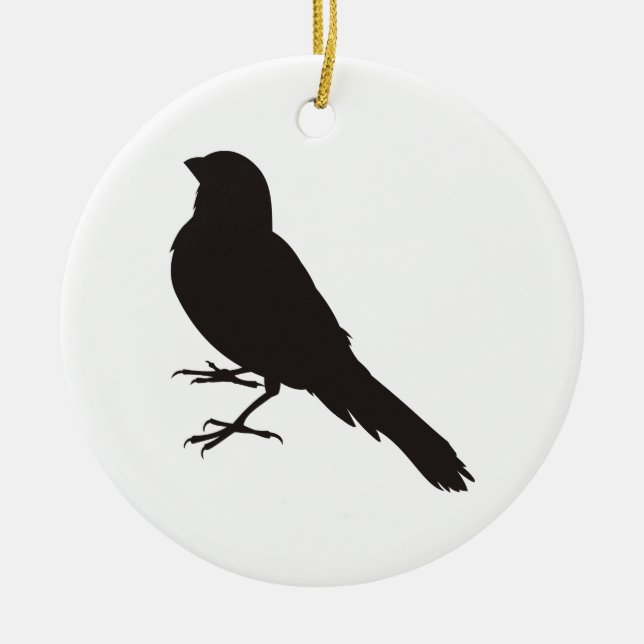 Standing Canary Bird Ceramic Tree Decoration (Front)