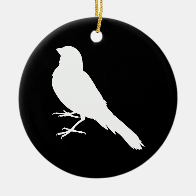 Standing Canary Bird Ceramic Tree Decoration (Front)
