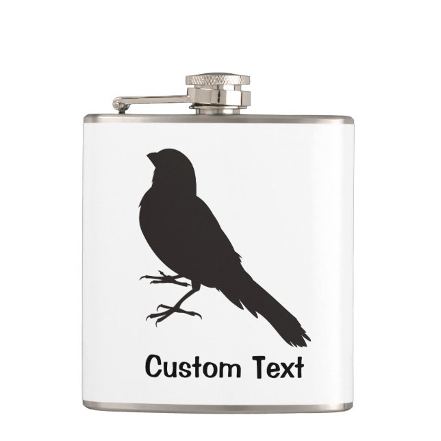 Standing Canary Bird Hip Flask (Front)
