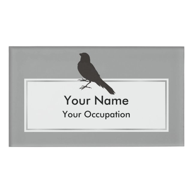 Standing Canary Bird Name Tag (Front)