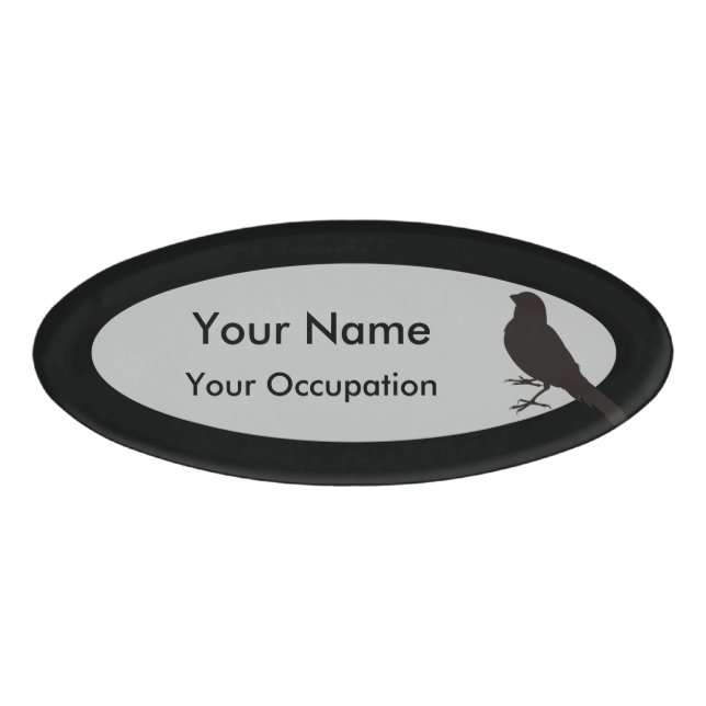 Standing Canary Bird Name Tag (Front)