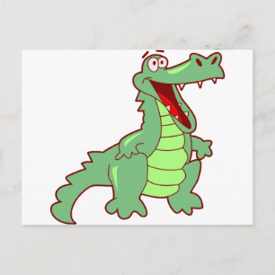 Standing Cartoon Alligator Postcard