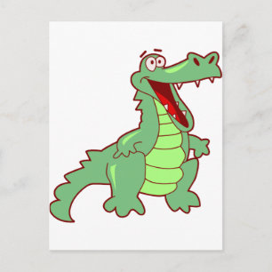 Standing Cartoon Alligator Postcard