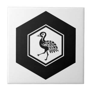 Standing Crane in Tortoiseshell Tile