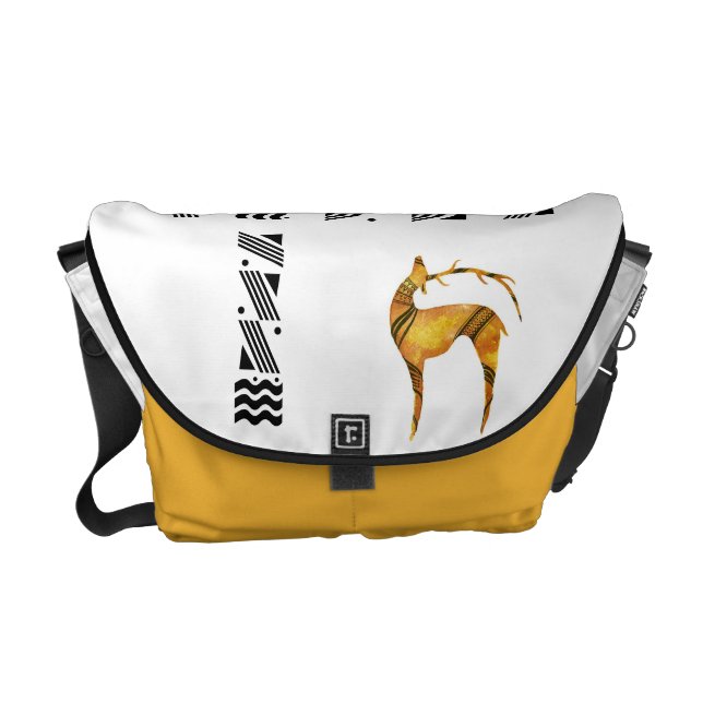 Standing Deer Rickshaw Messenger Bag (Front)