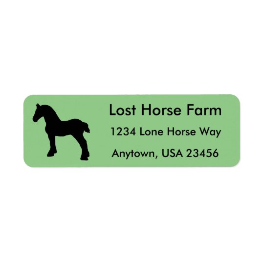 Standing Draught Horse Silhouette Return Address Label