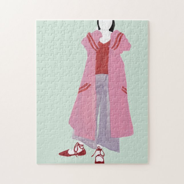 Standing Fashion Figure - Oversized Jacket Jigsaw Puzzle (Vertical)