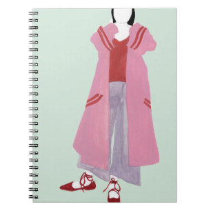 Standing Fashion Figure - Oversized Jacket Notebook