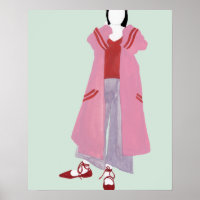 Standing Fashion Figure - Oversized Jacket