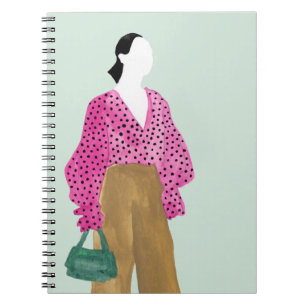 Standing Fashion Figure - Polka Dot Top Notebook