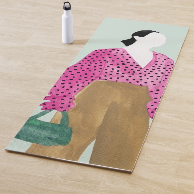 Standing Fashion Figure - Polka Dot Top Yoga Mat (In Situ)