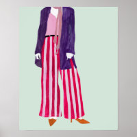 Standing Fashion Figure - Striped Pants