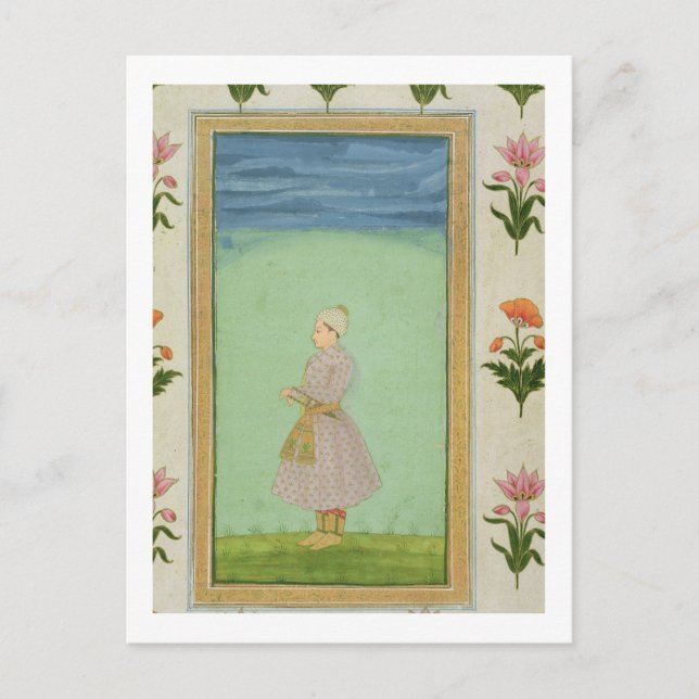 Standing figure of a boy with a jewelled dagger in postcard (Front)