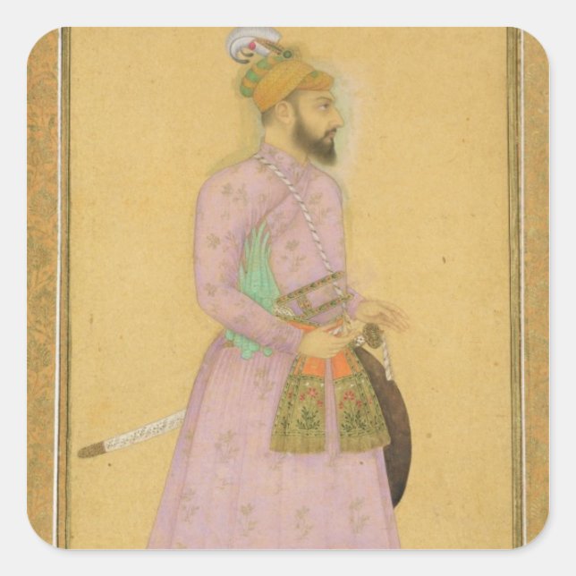 Standing figure of a Mughal prince, from the Small Square Sticker (Front)