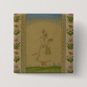 Standing figure of a nobleman, holding a book, fro 15 cm square badge