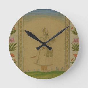 Standing figure of a nobleman, holding a book, fro round clock