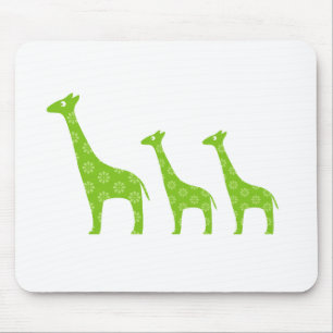 Standing Giraffe (Green) Mouse Mat