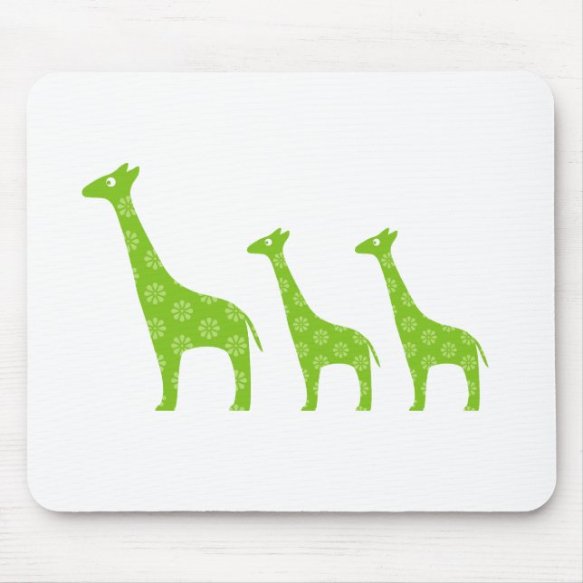 Standing Giraffe (Green) Mouse Mat (Front)