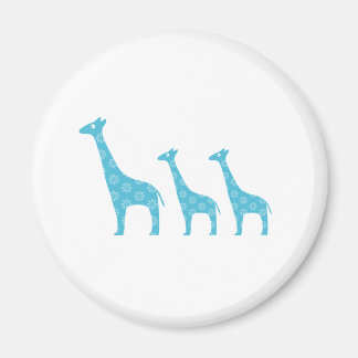Standing Giraffes (Blue) Magnet