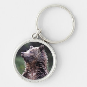 Standing Grizzly Bear Key Ring