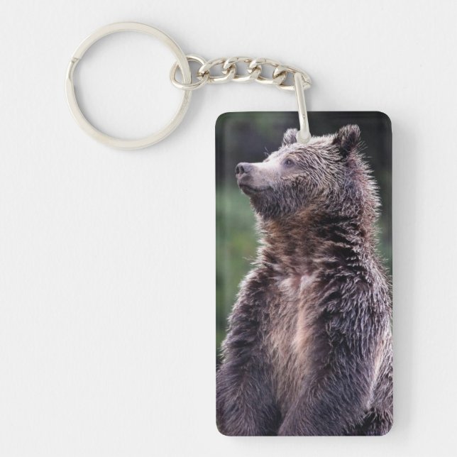 Standing Grizzly Bear Key Ring (Front)