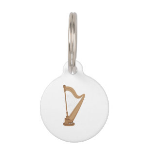Standing Harp Pet Tag