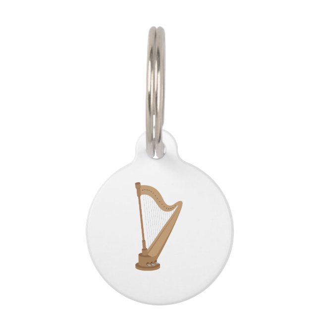 Standing Harp Pet Tag (Front)