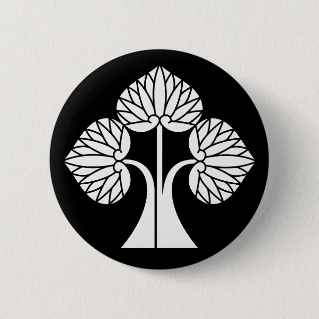 Standing hollyhocks 6 cm round badge (Front)