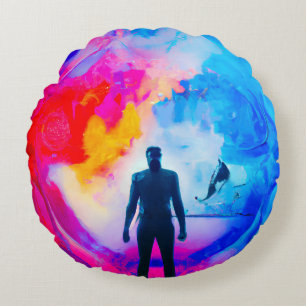 Standing in Colours Round Cushion