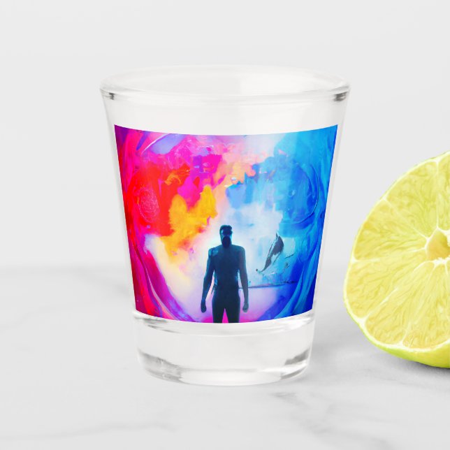 Standing in Colours Shot Glass (Front)