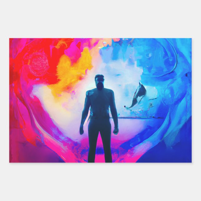 Standing in Colours Wrapping Paper Sheet (Front)