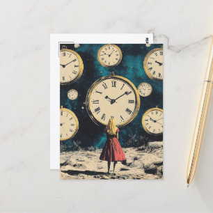 Standing in Time Surreal Postcard