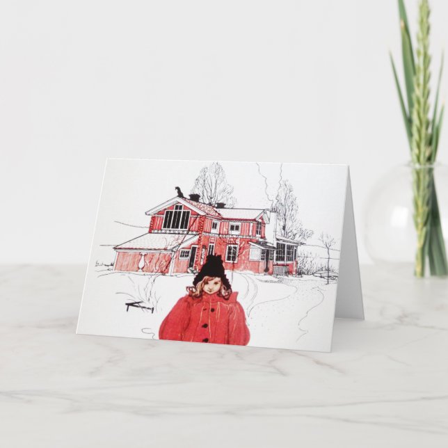 Standing in Winter Snow Holiday Card (Front)