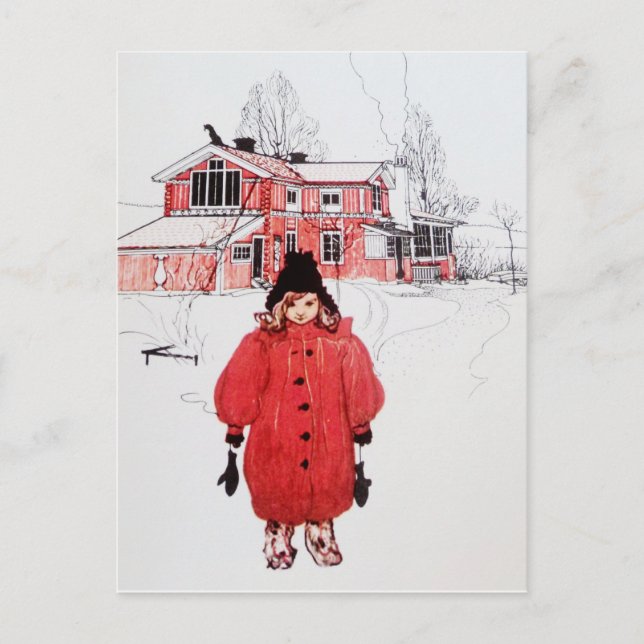 Standing in Winter Snow Postcard (Front)