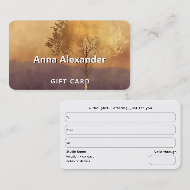 Standing Light | Tree Minimal Design  Business Card (Front/Back)