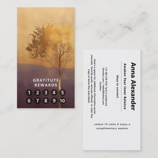 Standing Light | Tree Minimal Design  Business Card (Front/Back)