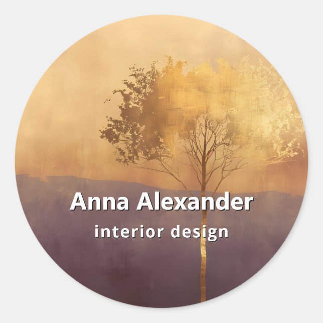 Standing Light | Tree Minimal Design  Classic Round Sticker (Front)