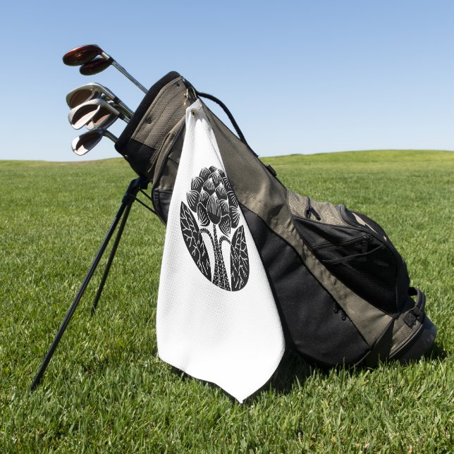 Standing Lotus flower Golf Towel (Green)