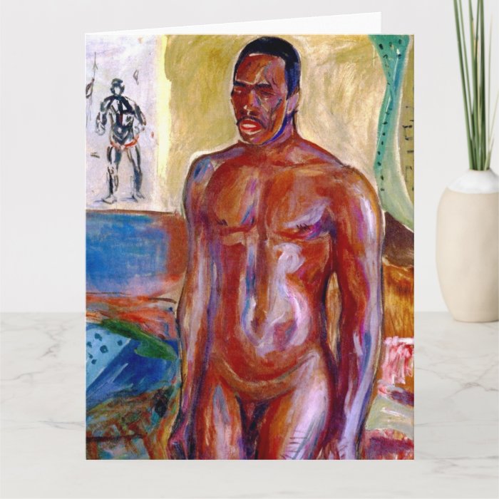 Standing Naked African Fine Art Greetings Card