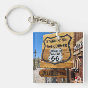 Standing on the Corner Rt. 66 on bottle opener Key Ring