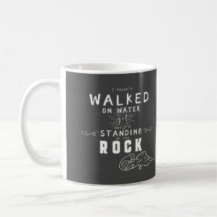 Standing on the Rock Inspirational Typography Coffee Mug