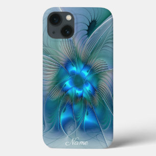 Standing Ovations, Abstract Blue Fractal Art Name iPhone 13 Case