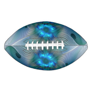 Standing Ovations, Abstract Blue Turquoise Fractal American Football