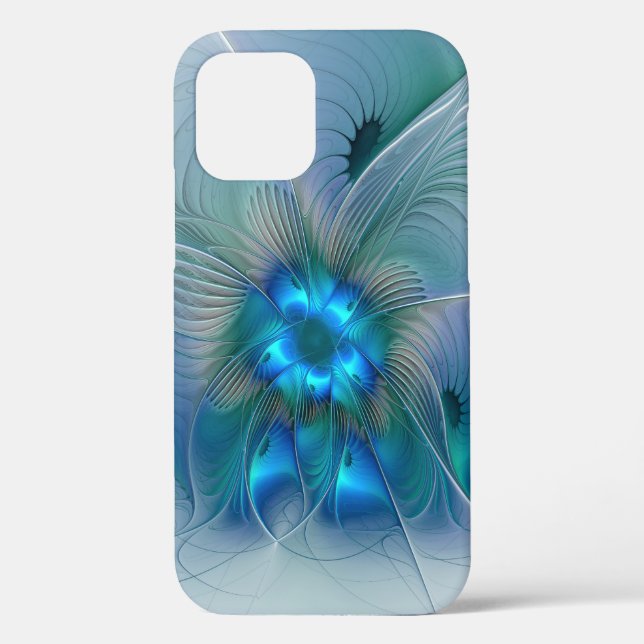 Standing Ovations, Abstract Blue Turquoise Fractal Case-Mate iPhone Case (Back)