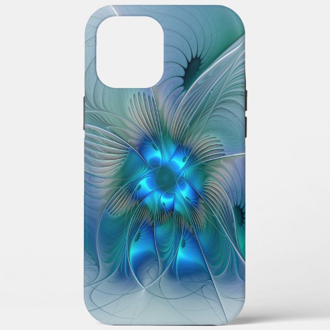 Standing Ovations, Abstract Blue Turquoise Fractal Case-Mate iPhone Case (Back)