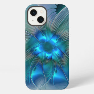 Standing Ovations, Abstract Blue Turquoise Fractal iPhone 13 Case