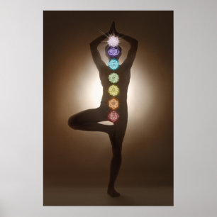 Standing pose, yoga, yogi, chakras, chakra, aura poster
